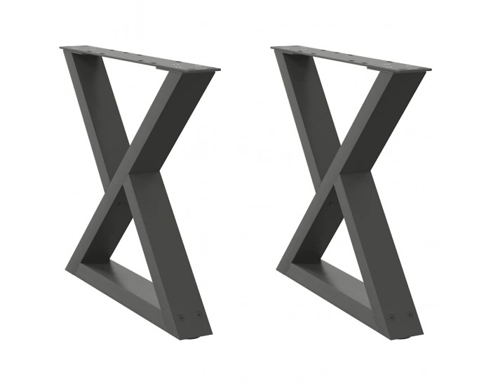 Sonata H Крака за масичка за кафе 2 бр. антрацит 60x(42-43,3) cm стомана