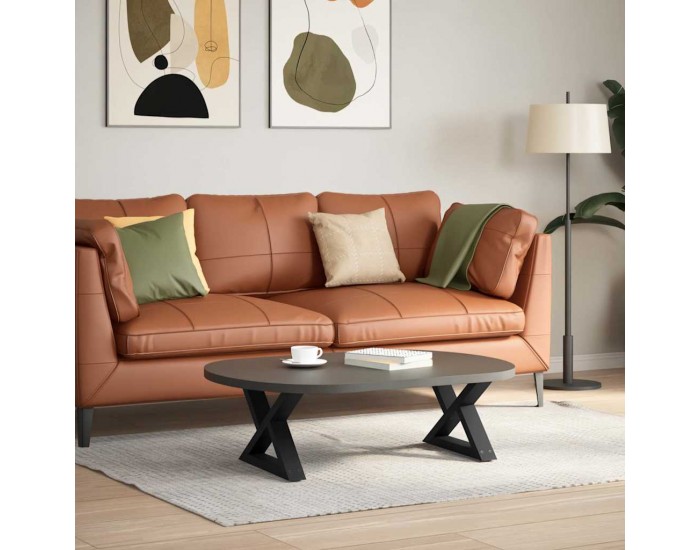 Sonata H Крака за масичка за кафе 2 бр. черни 60x(30-31,3) cm стомана