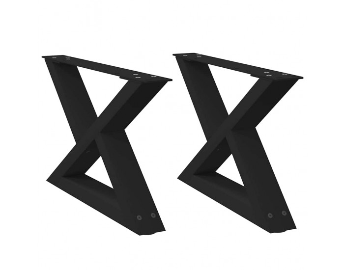 Sonata H Крака за масичка за кафе 2 бр. черни 60x(30-31,3) cm стомана