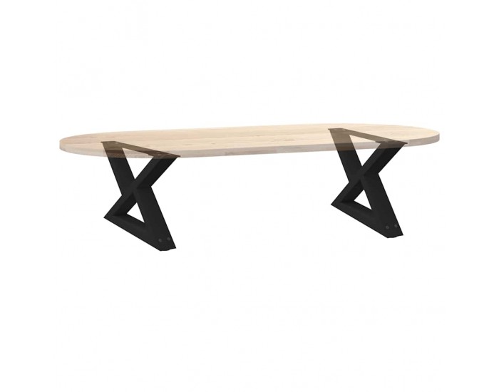 Sonata H Крака за масичка за кафе 2 бр. черни 60x(30-31,3) cm стомана