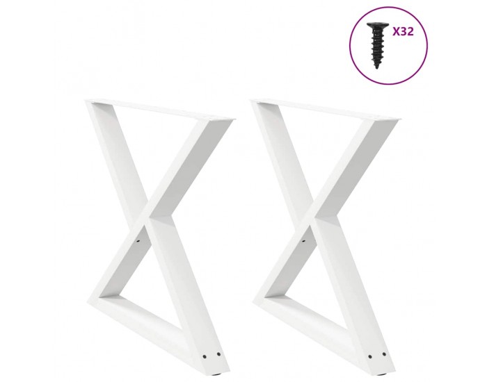 Sonata H Крака за трапезна маса 2 бр. бели 90x(72-73,3) cm стомана