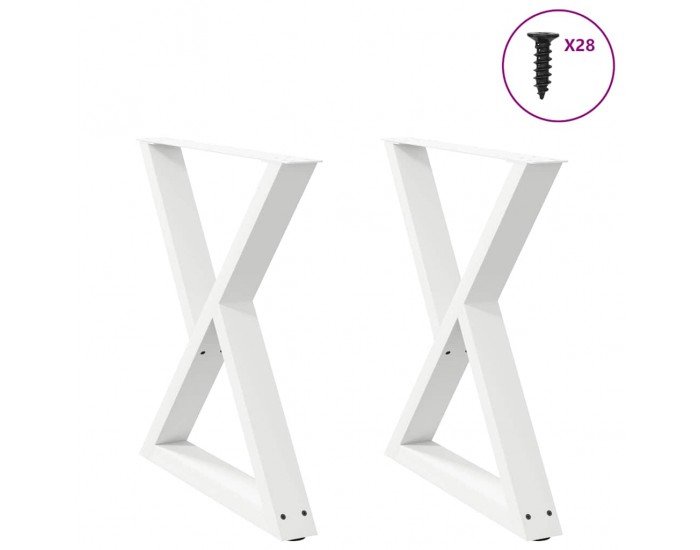 Sonata H Крака за трапезна маса 2 бр. бели 70x(72-73,3) cm стомана