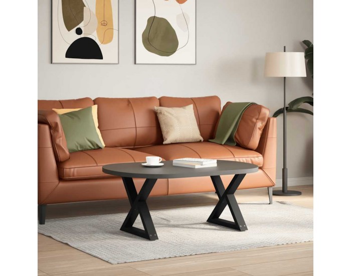 Sonata Picioare pentru măsuță de cafea, 2 buc., negru, 50x(42-43,3) cm, oțel