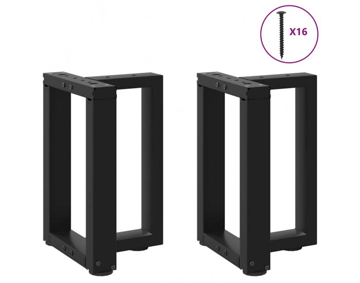 Sonata H Крака за холна маса T-образна 2бр черни 38x25x(42-43)см стомана