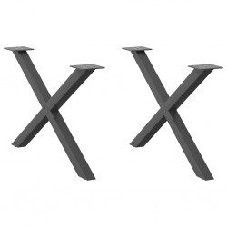 Sonata H Крака за холна маса X-образна 2бр антрацит 70x(42-43)см стомана - Piese pentru mese