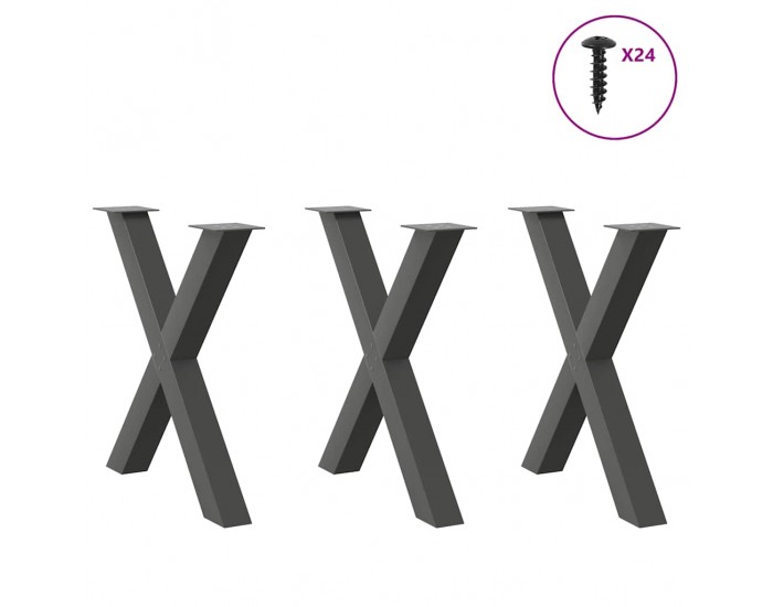 Sonata H Крака за трапезна маса с X-образна 3 бр 70x(72-73) см стомана