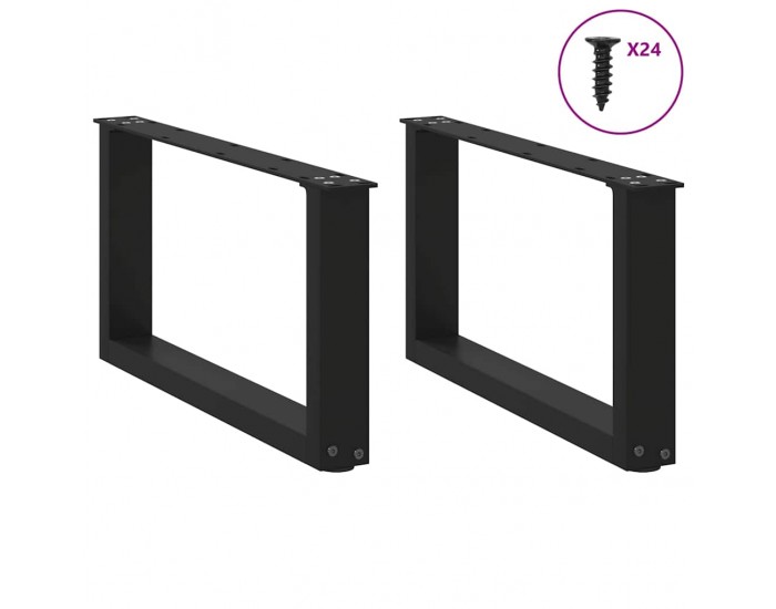 Sonata H Крака за холна маса с U-образна 2 бр черни 60x(30-31)см стомана