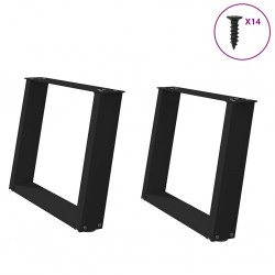 Sonata H Крака за холна маса с U-образна 2 бр черни 70x(42-43)см стомана - Piese pentru mese