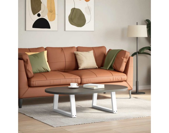 Sonata Picioare pentru măsuță de cafea în formă de V, 2 buc., alb, 60x(30-31,3) cm, oțel
