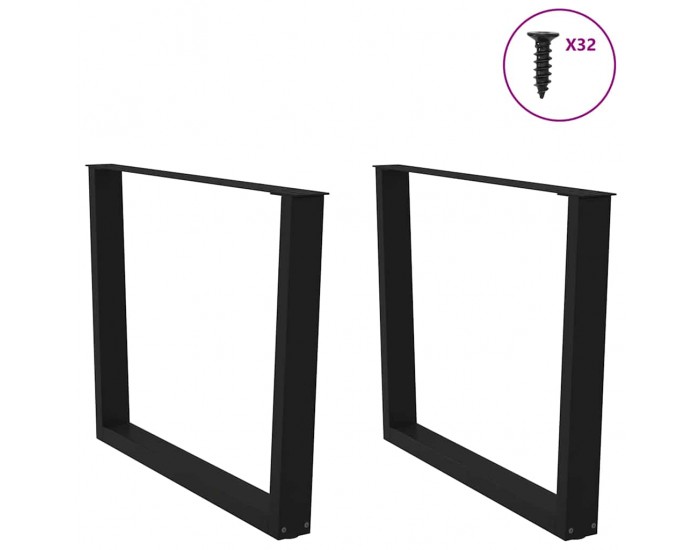 Sonata Picioare de masă în formă de V, 2 buc., negru, 100 x (72-73,3) cm, oțel