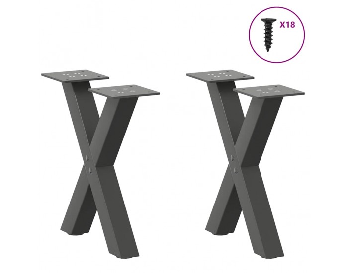 Sonata H Крака за масичка за кафе с форма на буквата X 2бр. 37x(30-31)cm