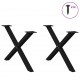 Sonata H Крака за масичка за кафе с форма на X 2 бр. черни 70x(42-43) cm