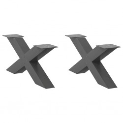 Sonata Picioare pentru măsuță de cafea în formă de X, 2 buc., antracit, 70x(30-31) cm, oțel