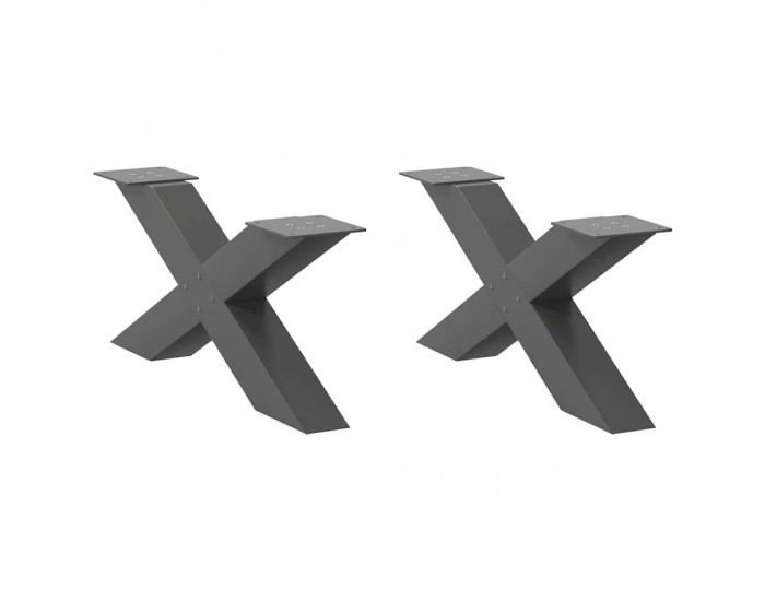 Sonata Picioare pentru măsuță de cafea în formă de X, 2 buc., antracit, 70x(30-31) cm, oțel