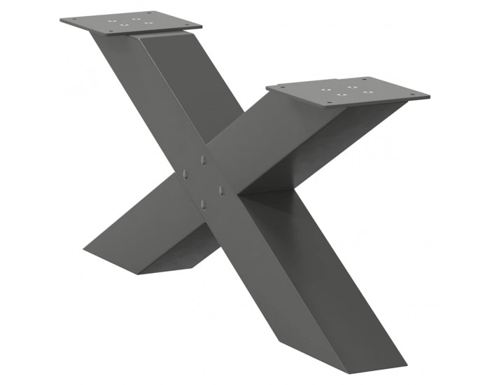 Sonata Picioare pentru măsuță de cafea în formă de X, 2 buc., antracit, 70x(30-31) cm, oțel