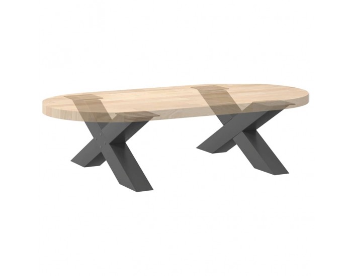 Sonata Picioare pentru măsuță de cafea în formă de X, 2 buc., antracit, 70x(30-31) cm, oțel
