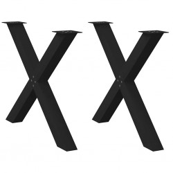 Sonata H Крака за маса за хранене с форма на X 2 бр. черни 90x(72-73) cm - Piese pentru mese