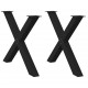 Sonata H Крака за маса за хранене с форма на X 2 бр. черни 90x(72-73) cm