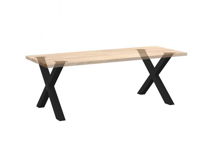 Sonata H Крака за маса за хранене с форма на X 2 бр. черни 90x(72-73) cm