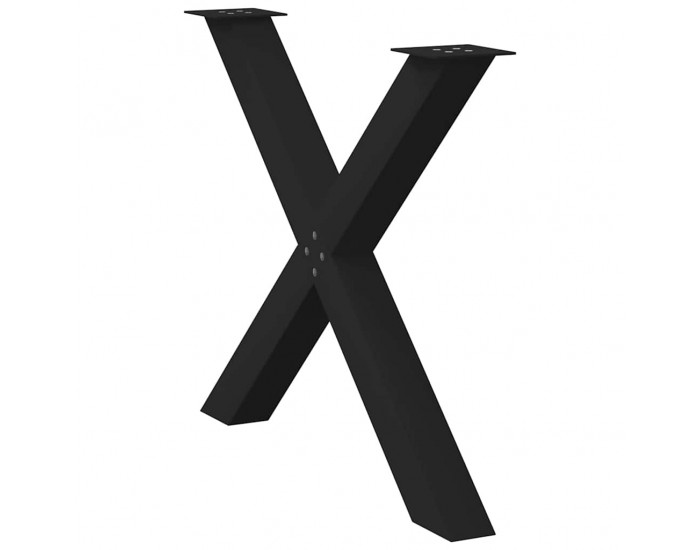 Sonata H Крака за маса за хранене с форма на X 2 бр. черни 90x(72-73) cm