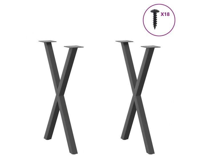 Sonata H Крака за маса за хранене с форма на X 2 бр. антрацит