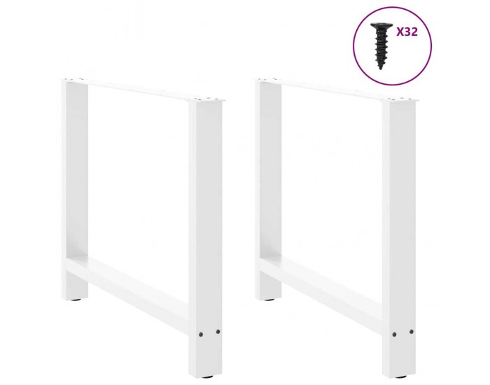 Sonata H Крака за трапезна маса бели 2 бр. 90x(72-73) cm стомана