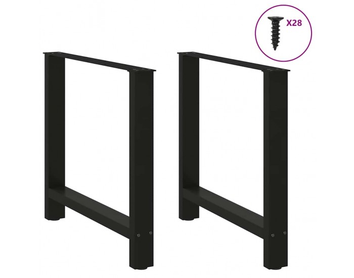 Sonata H Крака за трапезна маса черни 2 бр. 70x(72-73) cm стомана