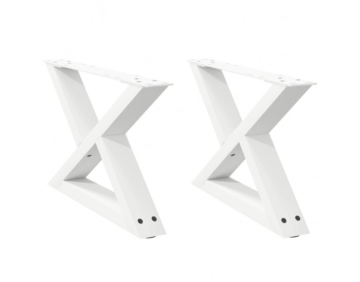 Sonata H Крака за масичка за кафе 2 бр. бели 60x(30-31,3) cm стомана