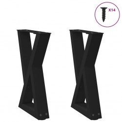 Sonata H Крака за масичка за кафе 2 бр. черни 28x(42-43,3) cm стомана - Piese pentru mese