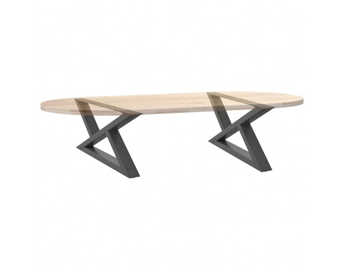 Sonata H Крака за масичка за кафе 2 бр. антрацит 70x(30-31,3) cm стомана