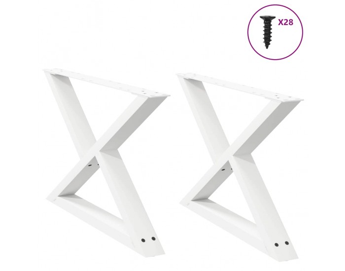 Sonata H Крака за масичка за кафе 2 бр. бели 70x(42-43,3) cm стомана