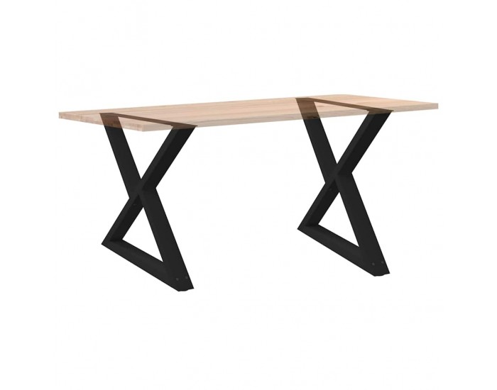 Sonata H Крака за маса за хранене 2 бр. черни 90x(72-73,3) cm стомана