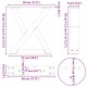 Sonata H Крака за масичка за кафе 2 бр. бели 30x(30-31,3) см стомана