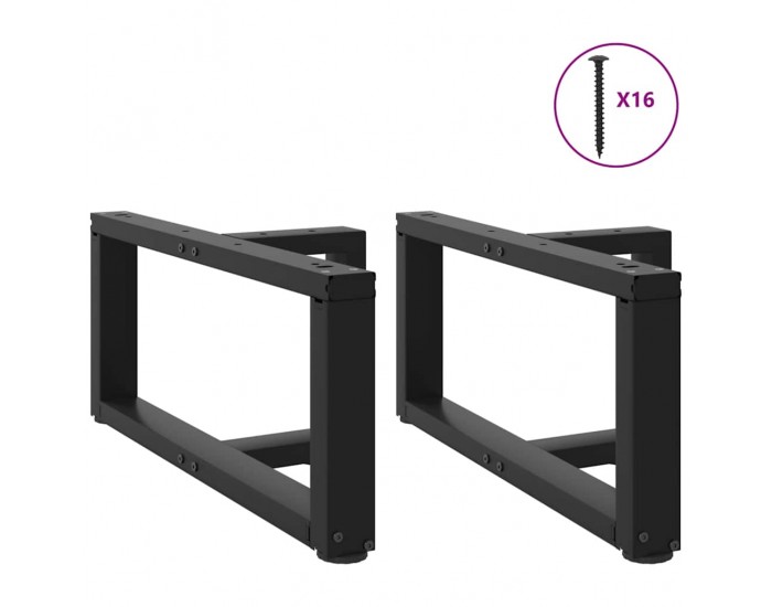 Sonata H Крака за холна маса T-образна 2бр черни 70x25x(30-31)см стомана