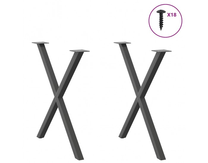 Sonata H Крака за трапезна маса с X-образна 2 бр 80x(72-73) см стомана
