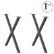 Sonata H Крака за трапезна маса с X-образна 2 бр 80x(72-73) см стомана
