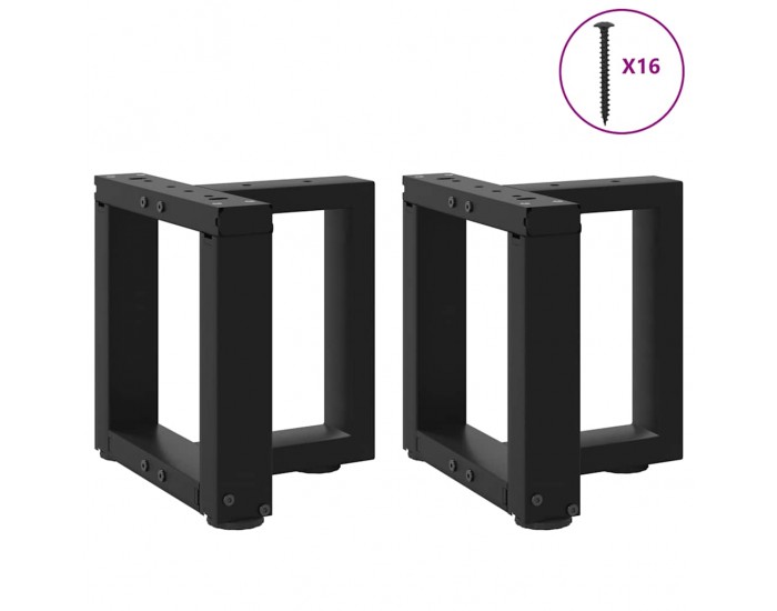 Sonata H Крака за холна маса T-образна 2бр черни 30x25x(30-31)см стомана