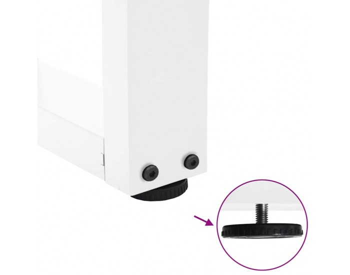 Sonata Picioare pentru măsuță de cafea în formă de V, 2 buc., alb, 60x(30-31,3) cm, oțel