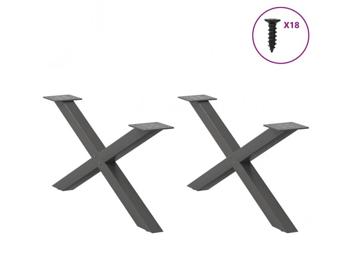Sonata H Крака за масичка за кафе с форма на буквата X 2 бр. антрацит