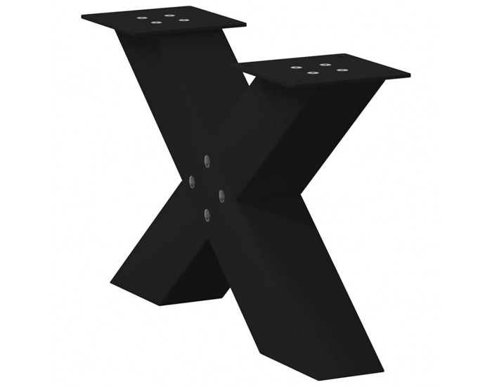 Sonata H Крака за масичка за кафе с форма на X 2 бр. черни 50x(30-31) cm