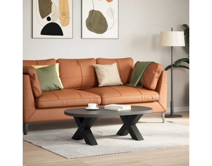 Sonata H Крака за масичка за кафе с форма на X 2 бр. черни 50x(30-31) cm