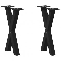 Sonata H Крака за масичка за кафе с форма на X 2 бр. черни 38x(42-43) cm - Piese pentru mese