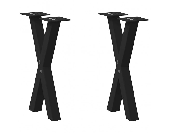 Sonata H Крака за масичка за кафе с форма на X 2 бр. черни 38x(42-43) cm