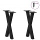 Sonata H Крака за масичка за кафе с форма на X 2 бр. черни 38x(42-43) cm