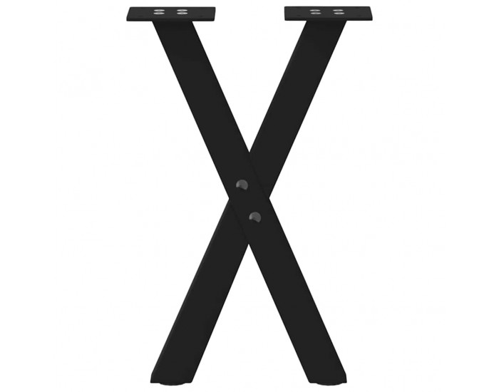 Sonata H Крака за масичка за кафе с форма на X 2 бр. черни 38x(42-43) cm