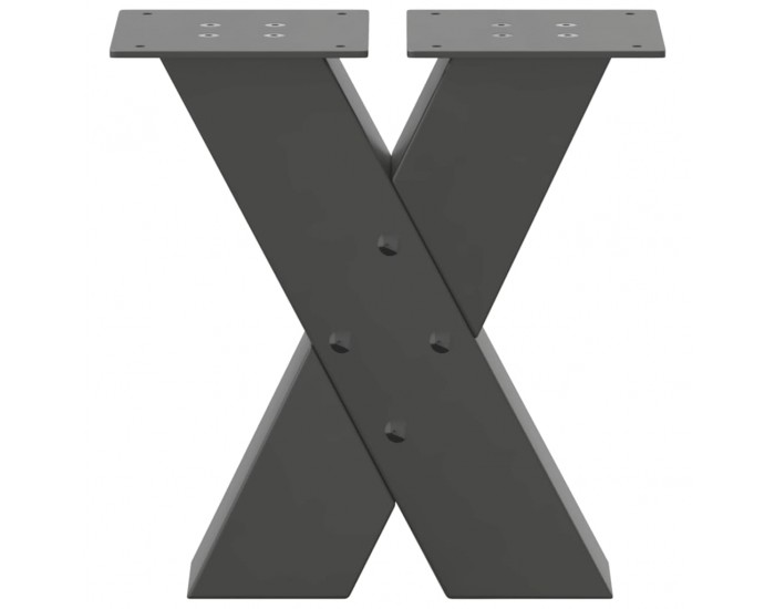 Sonata Picioare pentru măsuță de cafea în formă de X, 2 buc., antracit, 40x(30-31) cm, oțel