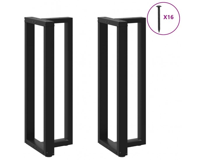 Sonata Picioare de masă de bar în formă de T, 2 buc., negru, 40x35x(110-111) cm, oțel