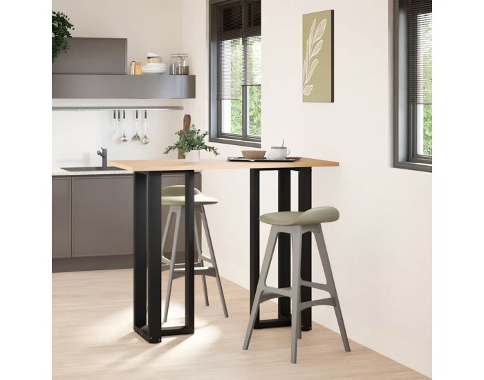 Sonata Picioare de masă de bar în formă de T, 2 buc., negru, 40x35x(110-111) cm, oțel