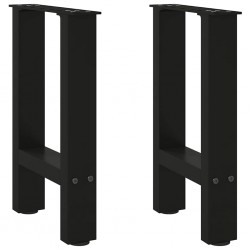 Sonata H Крака за масичка за кафе черни 2 бр. 38x(42-43) cm стомана - Piese pentru mese