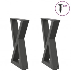 Sonata H Крака за масичка за кафе 2 бр. антрацит 28x(42-43,3) cm стомана - Piese pentru mese